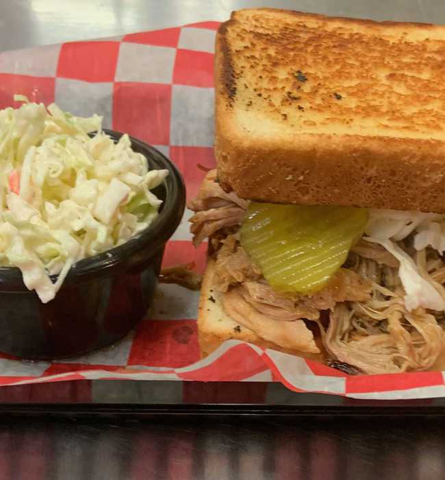 Large Pork Sandwich with slaw - Pig Pen Barbeque